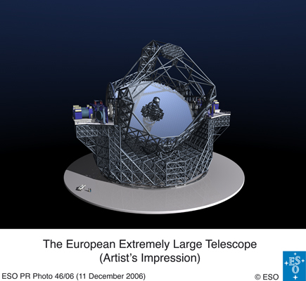 Desenho do futuro telescpio distribudo pelo ESO